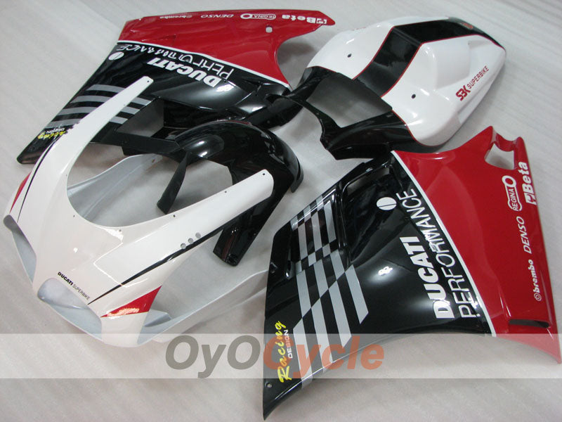Einspritzverkleidungssatz für Ducati 996, 99-02 - Rot, Weiß, Schwarz - Performance #OYO87906150
