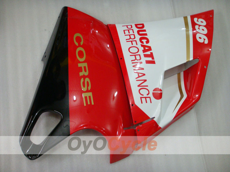 Einspritzverkleidungssatz für Ducati 996, 99-02 - Rot, Weiß - Performance #OYO87906151