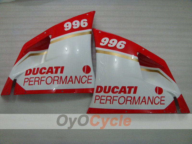 Einspritzverkleidungssatz für Ducati 996, 99-02 - Rot, Weiß - Performance #OYO87906151