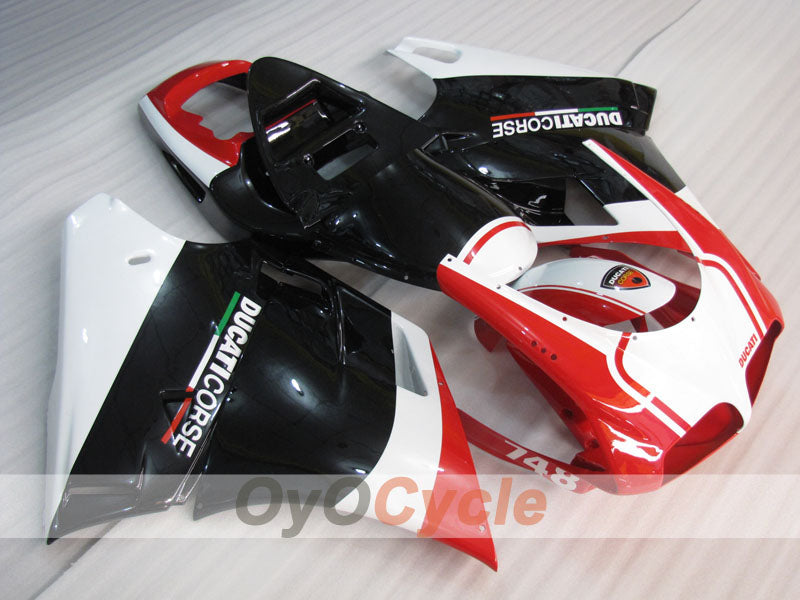 Einspritzverkleidungssatz für Ducati 748, 94-02 - Rot, Weiß, Schwarz - Werksstil #OYO87906154