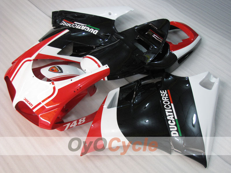 Einspritzverkleidungssatz für Ducati 748, 94-02 - Rot, Weiß, Schwarz - Werksstil #OYO87906154