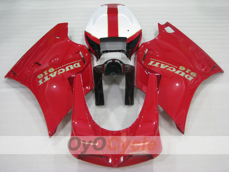 Einspritzverkleidungssatz für Ducati 916 94-98 - Rot, Weiß - Werksstil #OYO87906175