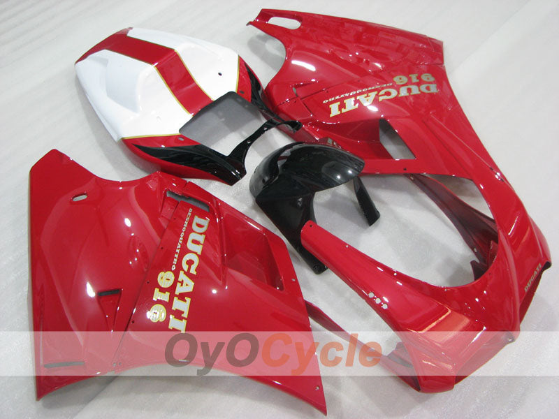 Einspritzverkleidungssatz für Ducati 916 94-98 - Rot, Weiß - Werksstil #OYO87906175