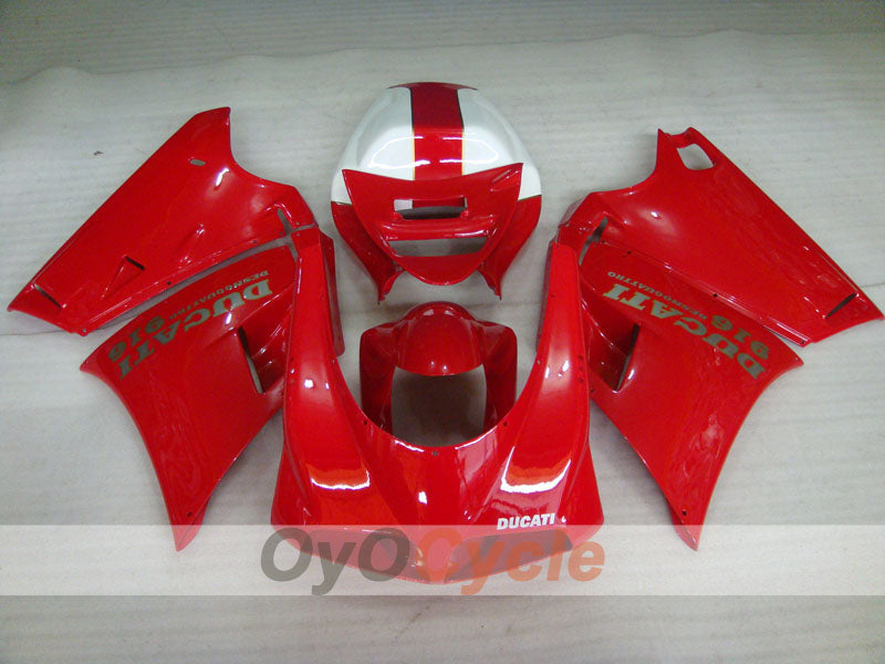 Einspritzverkleidungssatz für Ducati 916 94-98 - Rot, Weiß - Werksstil #OYO87906176