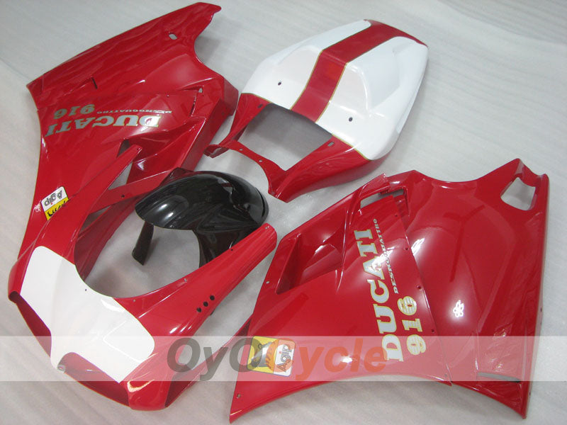 Einspritzverkleidungssatz für Ducati 916 94-98 - Rot, Weiß - Werksstil #OYO87906177
