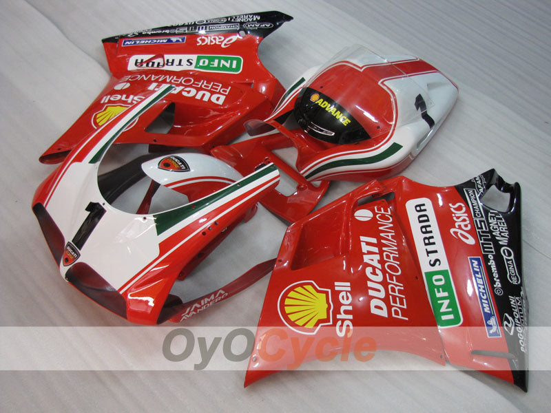 Einspritz-Verkleidungskit für Ducati 916, Baujahre 94-98 - Rot, Weiß, Schwarz - INFO STRADA #OYO87906184 Hauptbild