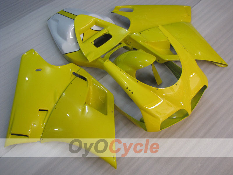 Einspritz-Verkleidungskit für Ducati 916, Baujahre 94-98 - Gelb, Weiß - Werksstil #OYO87906188