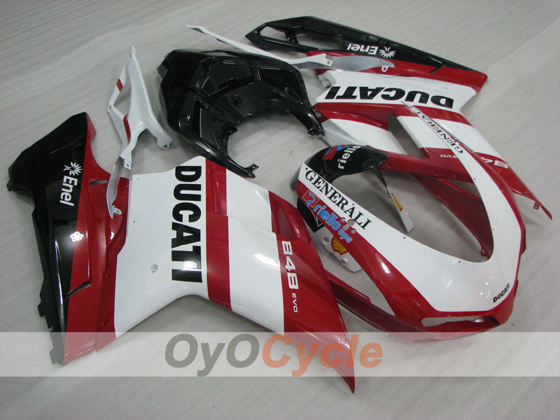 Verkleidungssatz für Einspritzmodell Ducati 848, 08-13 - Rot, Weiß, Schwarz - Werksstil #OYO87906204 Hauptbild