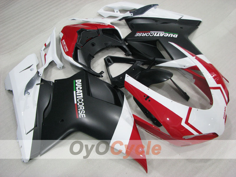 Verkleidungssatz für Einspritzung für Ducati 848, Baujahr 08-13 - Rot, Weiß, Schwarz - Werksstil #OYO87906207 Hauptbild