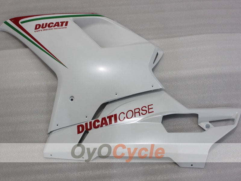 Verkleidungssatz für Einspritzung für Ducati 848, Baujahr 08-13 - Rot, Weiß - Werksstil #OYO87906209