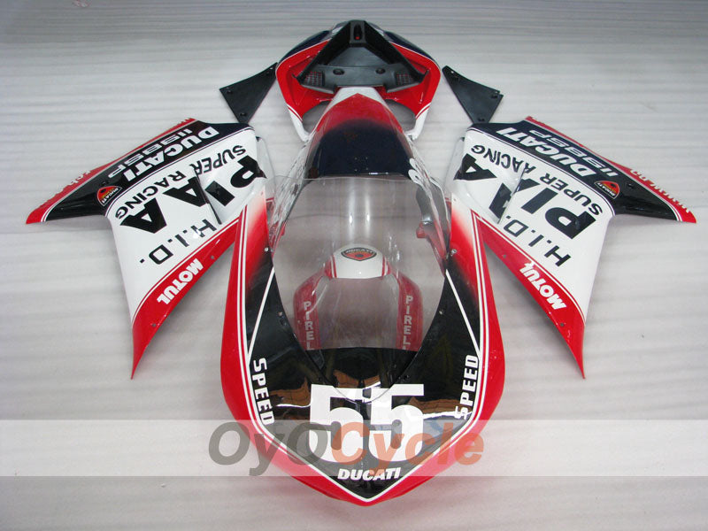 Verkleidungssatz für Einspritzung für Ducati 848, Baujahr 08-13 - Rot, Weiß, Schwarz - PIRELLI #OYO87906210 Zweitbild