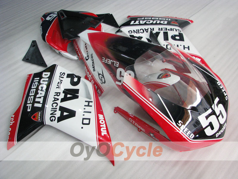 Verkleidungssatz für Einspritzung für Ducati 848, Baujahr 08-13 - Rot, Weiß, Schwarz - PIRELLI #OYO87906210 Hauptbild