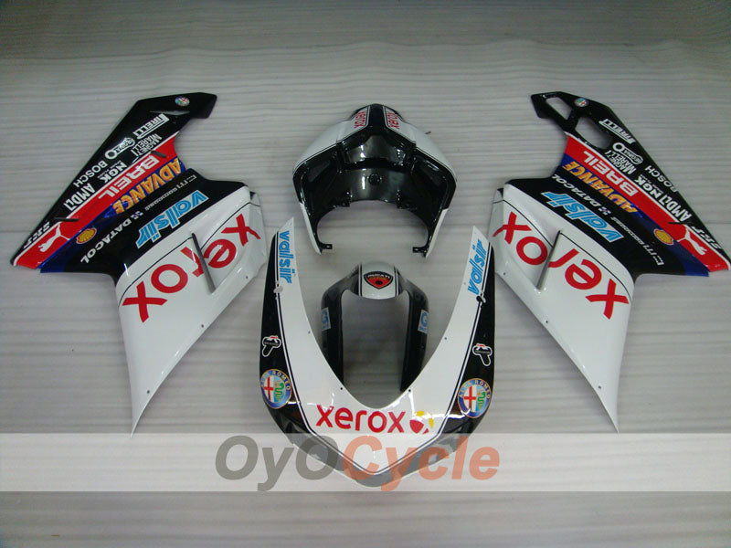 Verkleidungssatz für Einspritzung für Ducati 848, Baujahr 08-13 - Weiß, Schwarz - Xerox #OYO87906211 Zweitbild