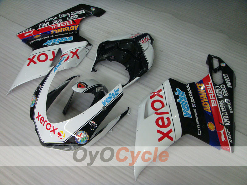 Verkleidungssatz für Einspritzung für Ducati 848, Baujahr 08-13 - Weiß, Schwarz - Xerox #OYO87906211 Hauptbild