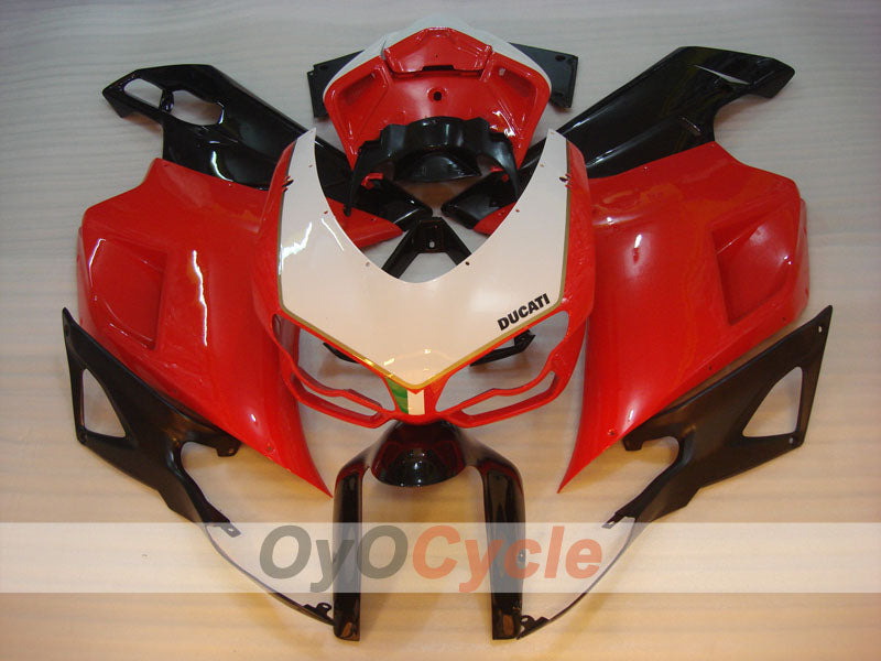 Verkleidungssatz für Einspritzung für Ducati 848, Baujahr 08-13 - Rot, Weiß, Schwarz - Werksstil #OYO87906212 Zweitbild