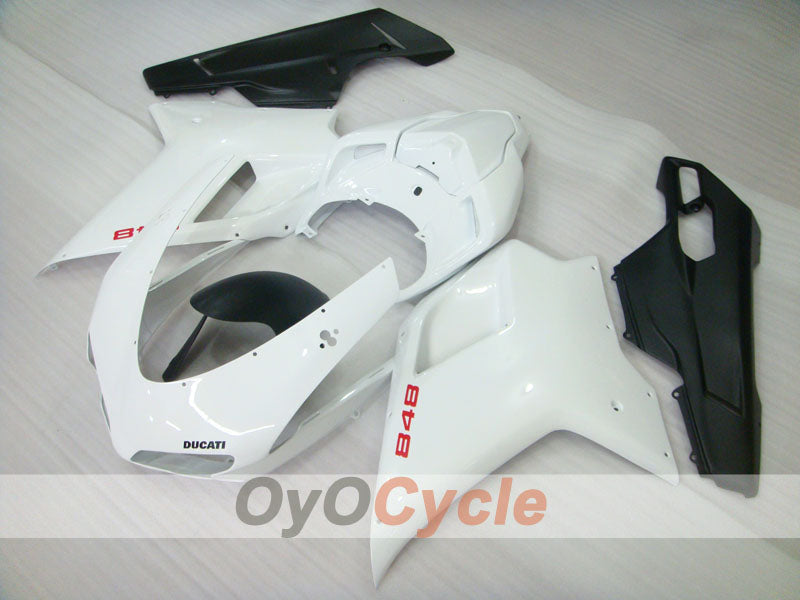 Einspritzverkleidungssatz für Ducati 848, Baujahre 08-13 - Weiß, Schwarz - Werksstil #OYO87906217 Hauptbild