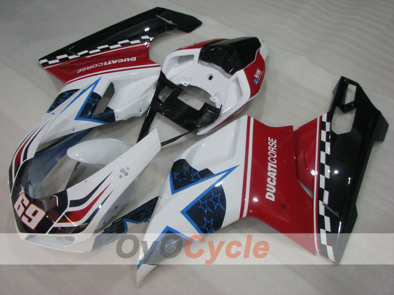 Einspritzverkleidungssatz für Ducati 848, Baujahre 08-13 - Rot, Weiß - Xerox #OYO87906218 Hauptbild