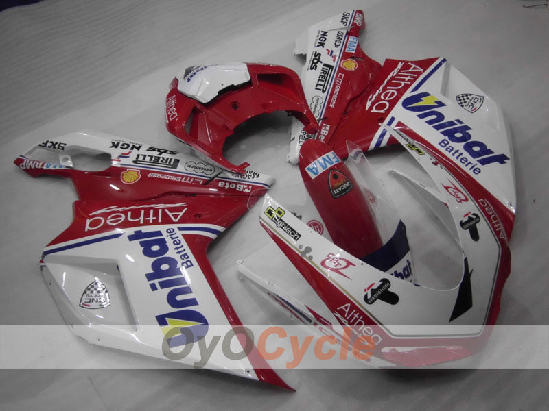 Einspritzverkleidungssatz für Ducati 1098, Baujahre 07-09 - Rot, Weiß - Unibat #OYO87906221 Zweitbild