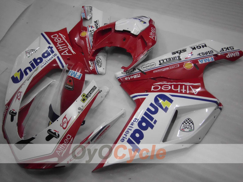 Einspritzverkleidungssatz für Ducati 1098, Baujahre 07-09 - Rot, Weiß - Unibat #OYO87906221 Hauptbild