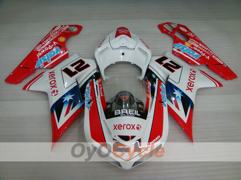 Einspritzverkleidungssatz für Ducati 1098, Baujahre 07-09 - Rot, Weiß - Xerox #OYO87906222 Zweitbild