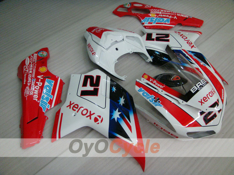 Einspritzverkleidungssatz für Ducati 1098, Baujahre 07-09 - Rot, Weiß - Xerox #OYO87906222 Hauptbild