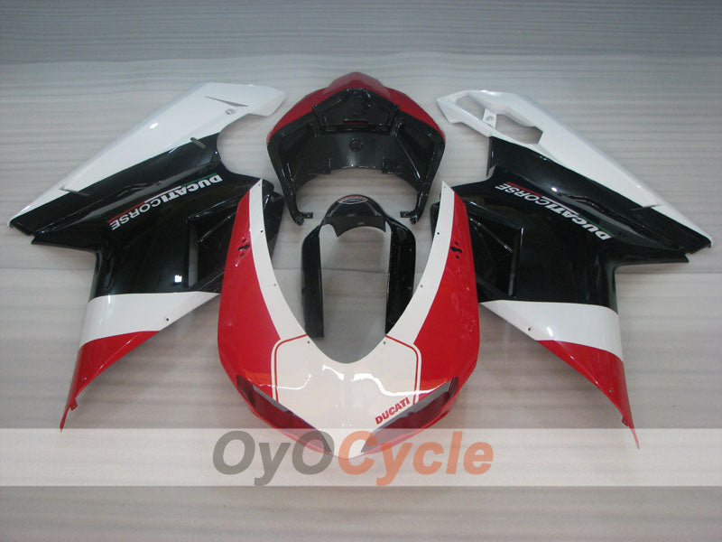 Einspritzverkleidungssatz für Ducati 1098, Baujahre 07-09 - Rot, Weiß, Schwarz - Werksstil #OYO87906225 Zweitbild
