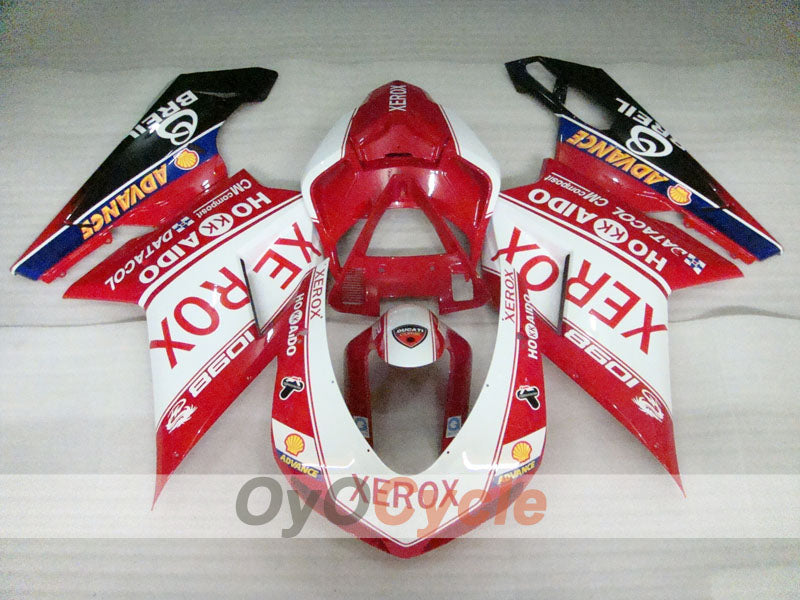 Einspritzverkleidungssatz für Ducati 1098, Baujahre 07-09 - Rot, Weiß, Schwarz - Xerox #OYO87906226 Zweitbild