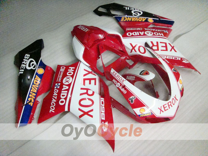 Einspritzverkleidungssatz für Ducati 1098, Baujahre 07-09 - Rot, Weiß, Schwarz - Xerox #OYO87906226 Hauptbild