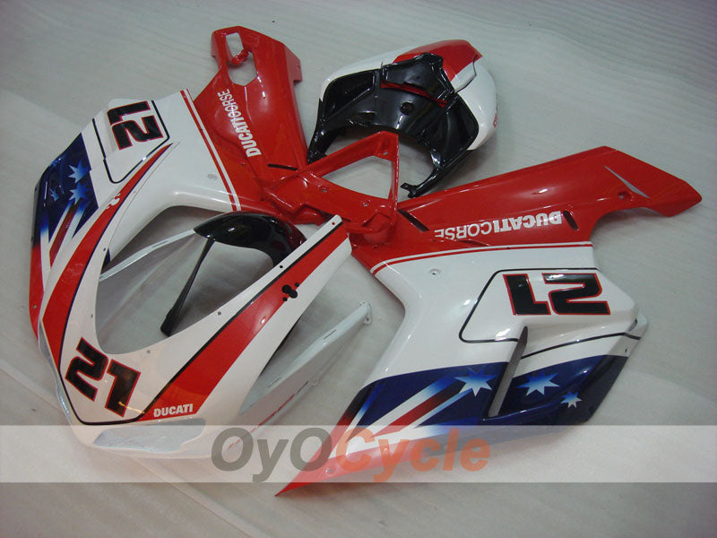 Einspritzverkleidungssatz für Ducati 1098, Baujahre 07-09 - Rot, Weiß - Werksstil #OYO87906227 Hauptbild