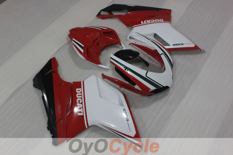 Einspritzverkleidungssatz für Ducati 1098, Baujahre 07-09 - Rot, Weiß - Werksstil #OYO87906228 Zweitbild