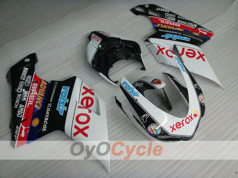 Verkleidungssatz für Einspritzung für Ducati 1098, Baujahr 07-09 - Weiß, Schwarz - Xerox #OYO87906232 Hauptbild