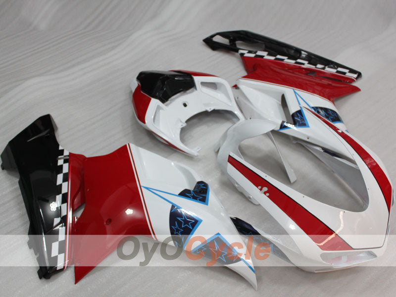 Verkleidungssatz für Einspritzung für Ducati 1098, Baujahr 07-09 - Rot, Weiß - Werksstil #OYO87906234 Hauptbild