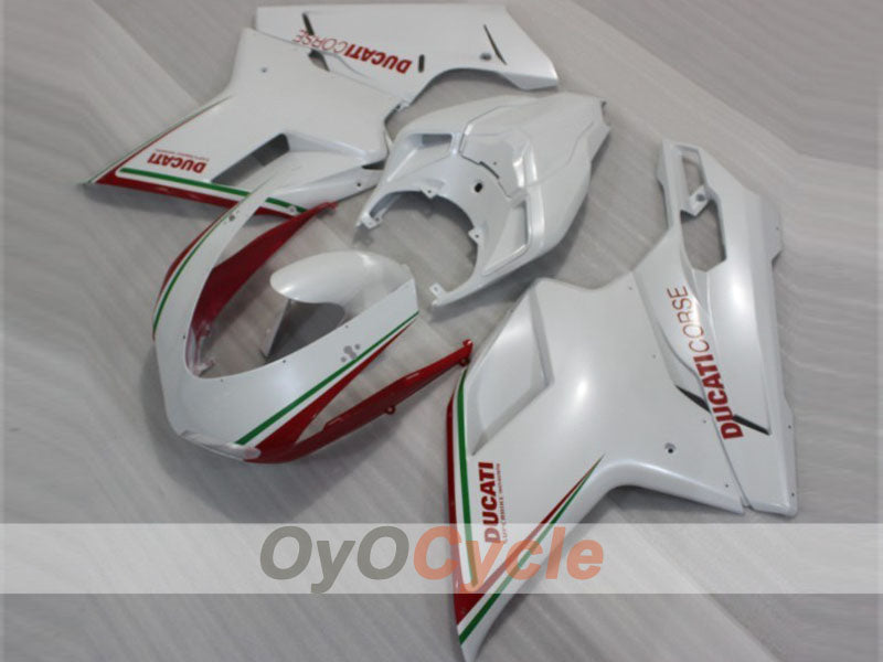 Verkleidungssatz für Einspritzmodelle, Ducati 1198, 09-11 - Rot, Weiß - Werksdesign #OYO87906243