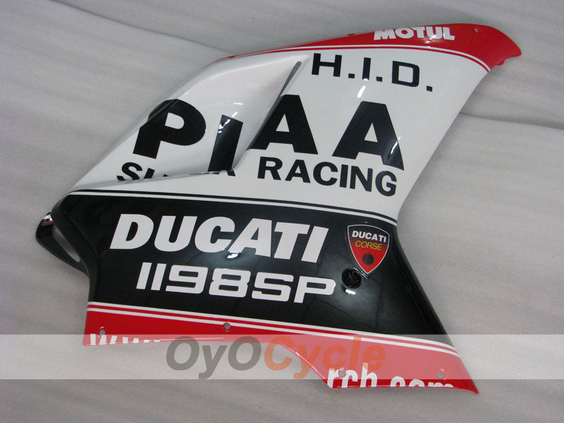 Verkleidungssatz für Einspritzmodelle, Ducati 1198, 09-11 - Rot, Weiß, Schwarz - Werksdesign #OYO87906244
