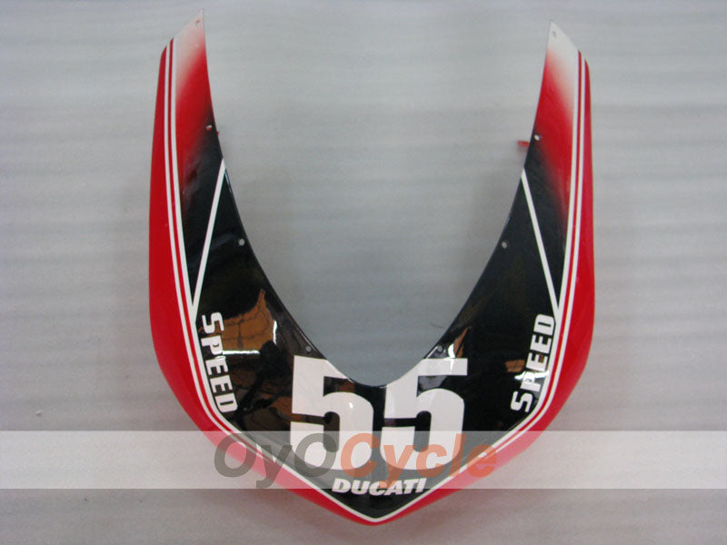 Verkleidungssatz für Einspritzmodelle, Ducati 1198, 09-11 - Rot, Weiß, Schwarz - Werksdesign #OYO87906244