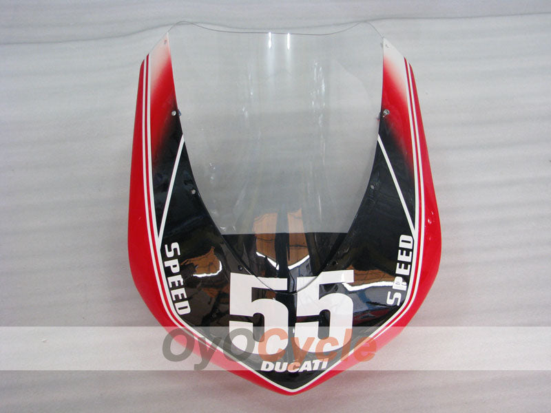 Verkleidungssatz für Einspritzmodelle, Ducati 1198, 09-11 - Rot, Weiß, Schwarz - Werksdesign #OYO87906244
