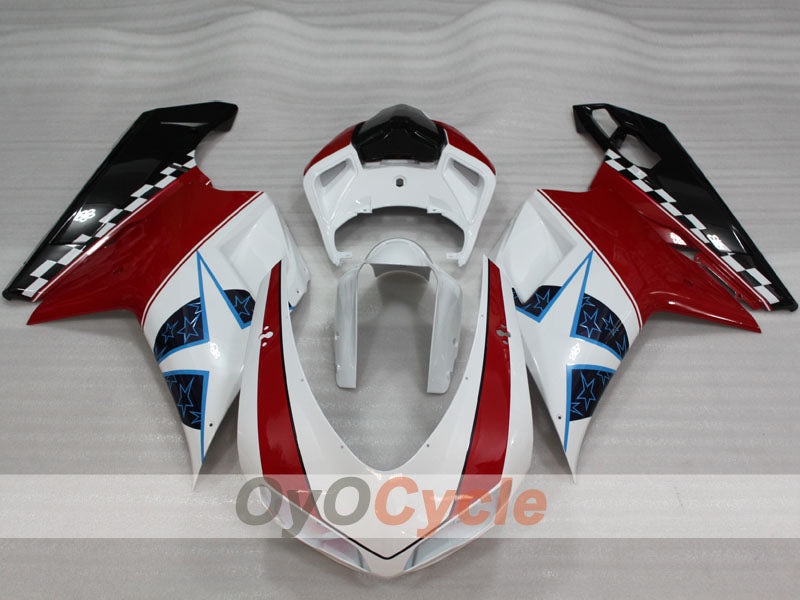 Verkleidungssatz für Einspritzmodelle, Ducati 1198, 09-11 - Rot, Weiß, Schwarz - Werksdesign #OYO87906247