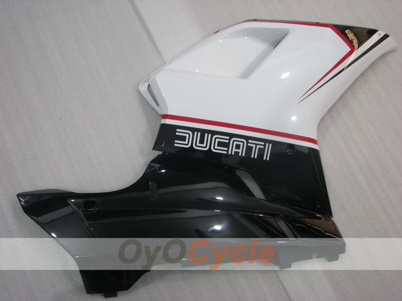 Verkleidungssatz für Einspritzmodelle, Ducati 1198, 09-11 - Weiß, Schwarz - Werksdesign #OYO87906249