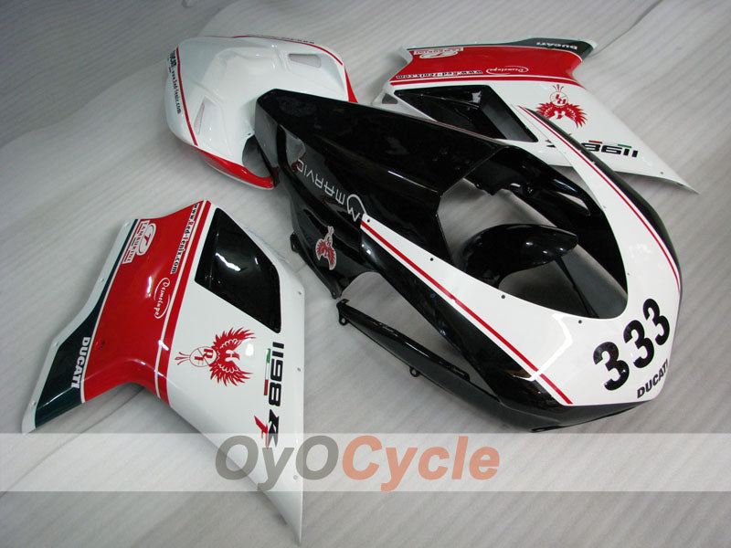 Verkleidungssatz für Einspritzmodelle, Ducati 1198, 09-11 - Rot, Weiß, Schwarz - Werksdesign, individualisierbar #OYO87906251 Hauptbild
