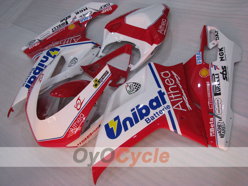 Verkleidungssatz für Einspritzmodelle, Ducati 1198, 09-11 - Rot, Weiß - Unibat #OYO87906253 Zweitbild