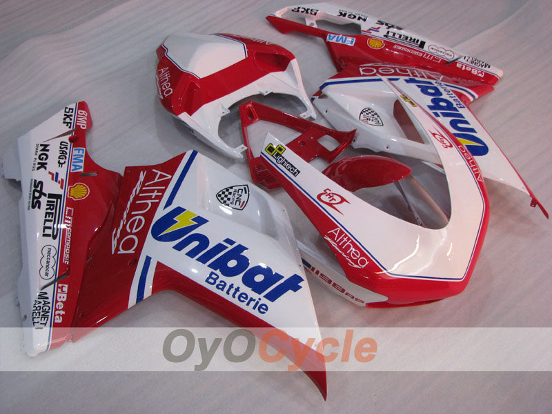 Verkleidungssatz für Einspritzmodelle, Ducati 1198, 09-11 - Rot, Weiß - Unibat #OYO87906253 Hauptbild