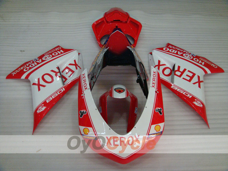 Verkleidungssatz für Einspritzmodelle, Ducati 1198, 09-11 - Rot, Weiß, Schwarz - Xerox #OYO87906254