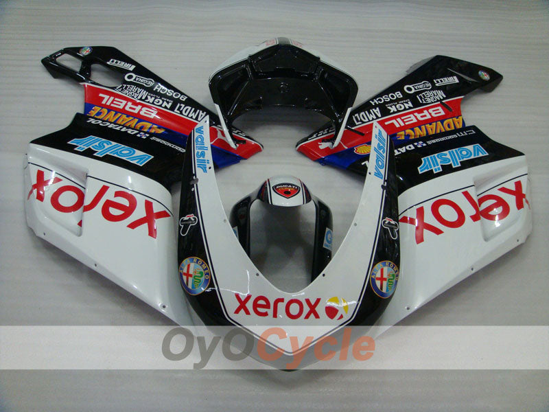 Einspritz-Verkleidungssatz für 09-11 Ducati 1198 - Weiß, Schwarz - Xerox #OYO87906255
