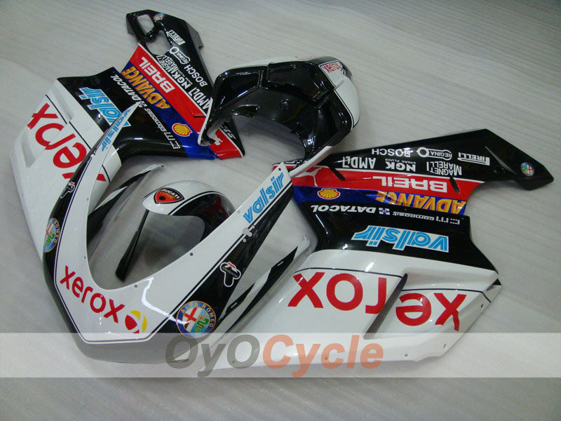 Einspritz-Verkleidungssatz für 09-11 Ducati 1198 - Weiß, Schwarz - Xerox #OYO87906255
