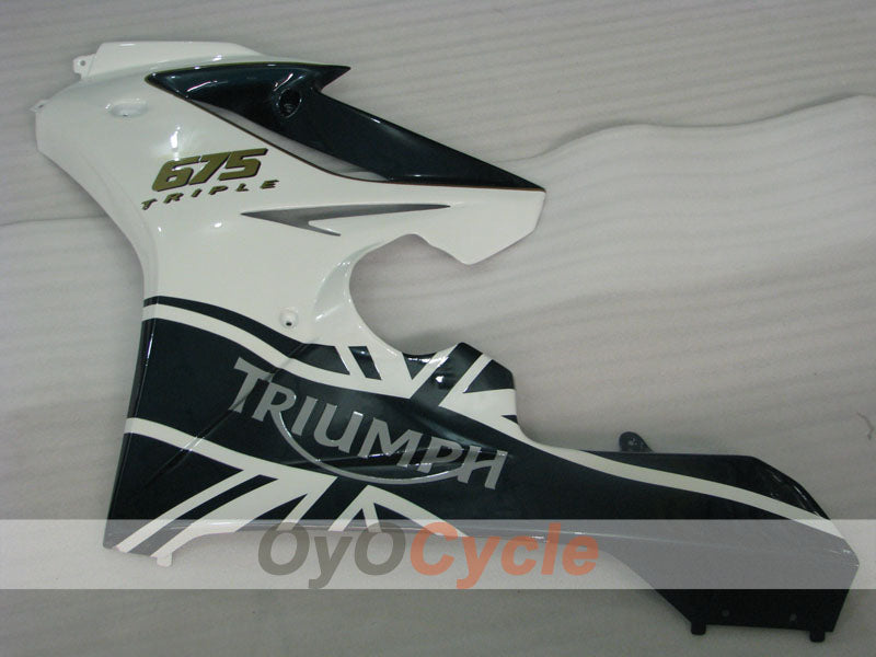 Spritzguss-Verkleidungssatz für Triumph Daytona 675 06-08 - Weiß, Schwarz - Werksstil #OYO87906300