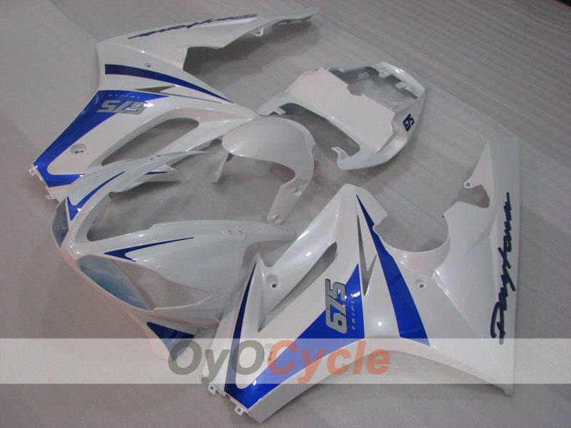 Einspritz-Verkleidungssatz für Triumph Daytona 675 09-12 - Blau, Weiß - Werksdesign #OYO87906307 Hauptbild