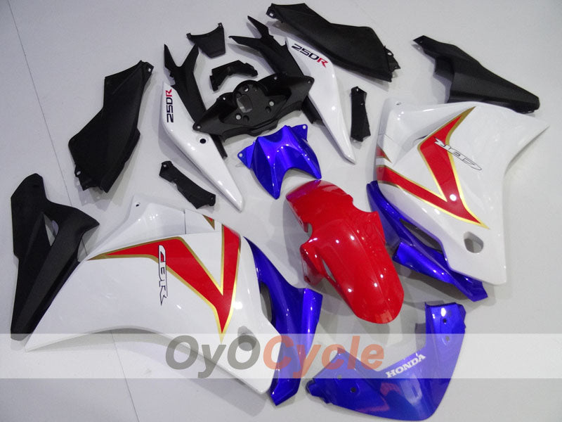 Verkleidungssatz mit Einspritzung für 11-16 CBR250RR - Rot, Blau, Weiß - Werksstil #OYO87906320