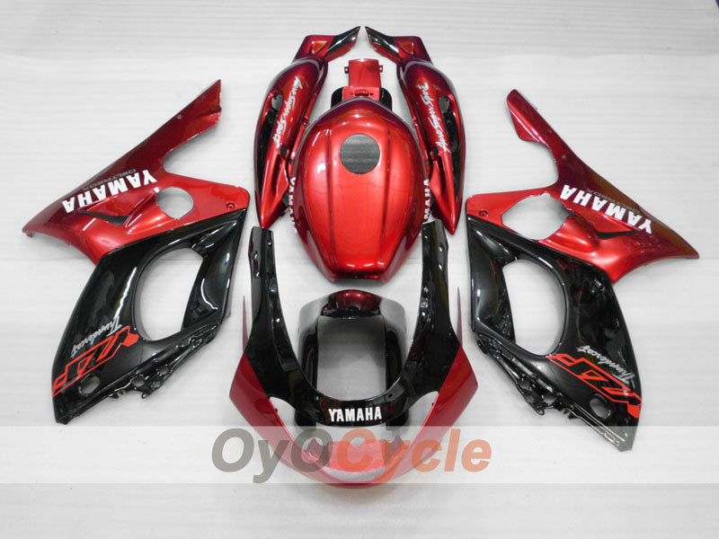 Einspritzverkleidungssatz für YZF600R 97-07 - Weinrot, Schwarz - Ohne Aufkleber / Dekor, Werksdesign #OYO87906421