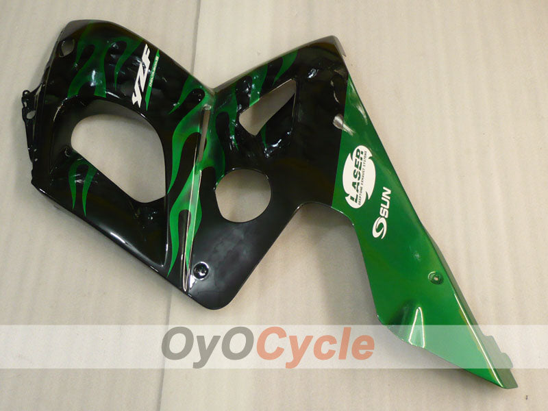 Einspritzverkleidungssatz für YZF600R 97-07 - Grün, Schwarz - Flamme #OYO87906422