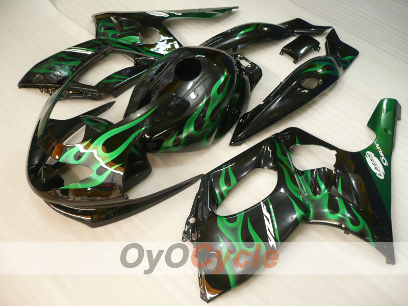 Einspritzverkleidungssatz für YZF600R 97-07 - Grün, Schwarz - Flamme #OYO87906422
